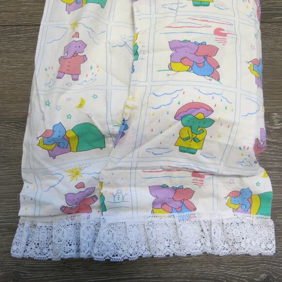 Vintage BABAR THE ELEPHANT Pillow Case Sham Set Baby Nursery  Jean de Brunhoff - Picture 4 of 10